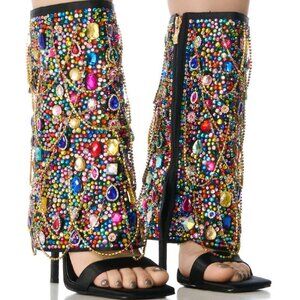 AZALEA WANG " RENAISSANCE " MULTI EMBELLISHED OPEN TOE SANDAL BOOTIE(BRAND NEW!!